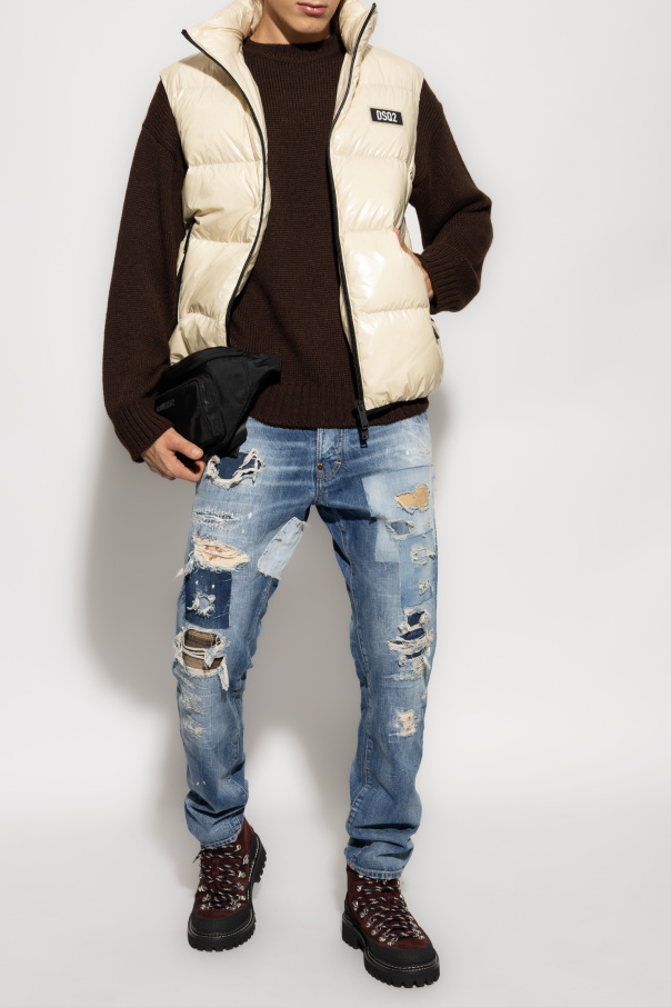 Dsquared2 Down vest with stand-up collar