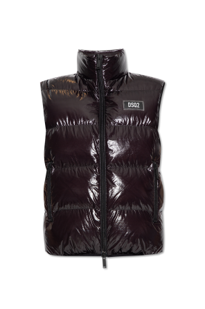 Down vest with logo