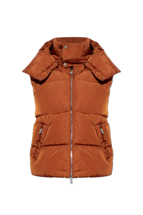 Quilted vest with detachable hood