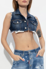 Dsquared2 BLUE Cropped denim vest