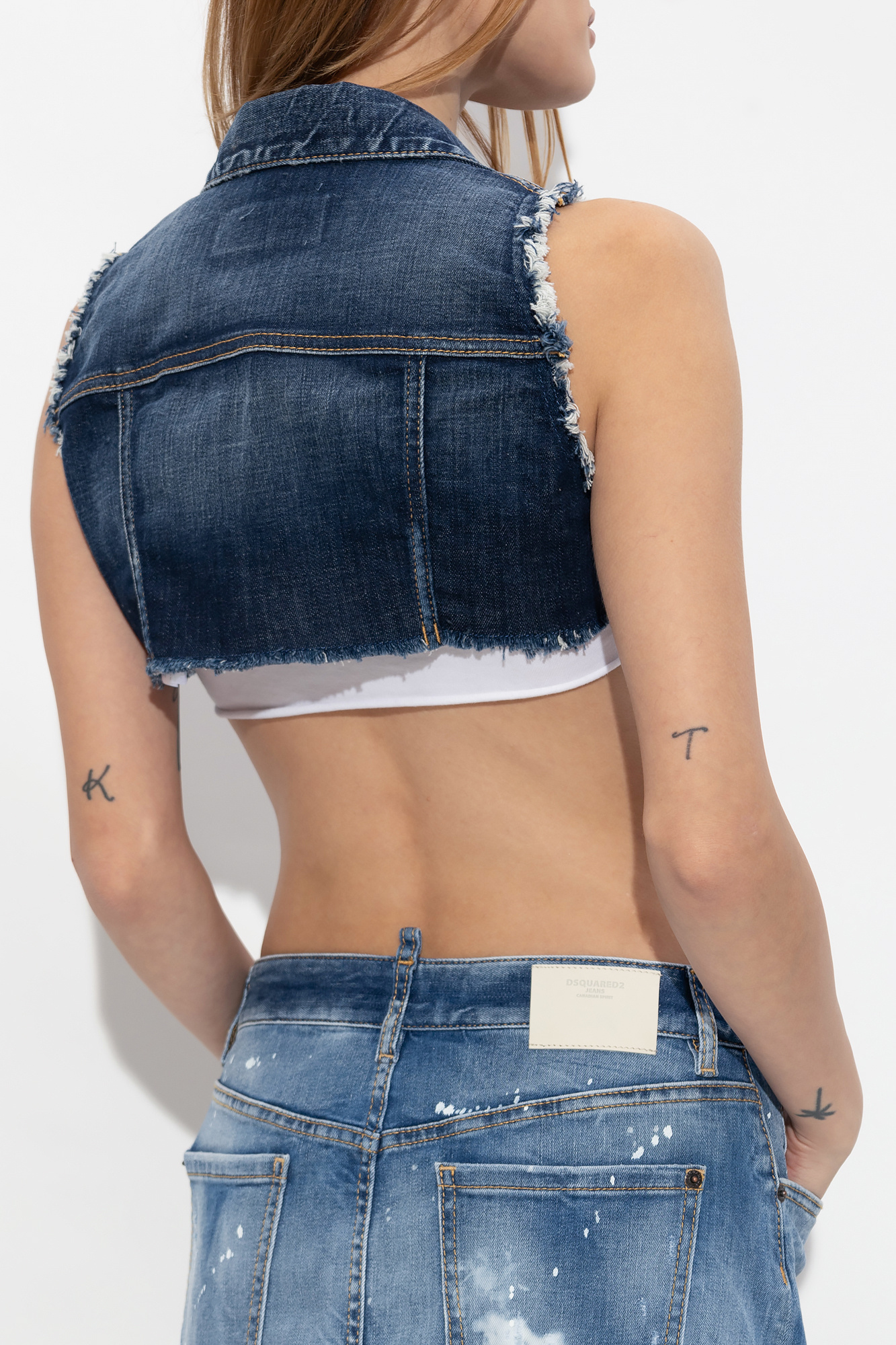 Dsquared2 Cropped denim vest