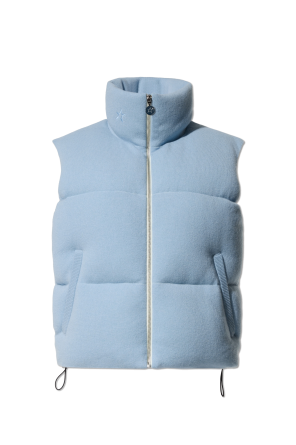 Quilted vest with stand-up collar