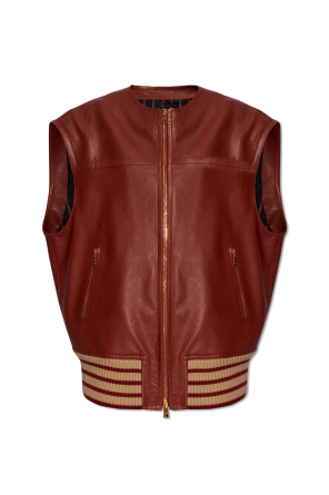 Oversize leather vest od Etro