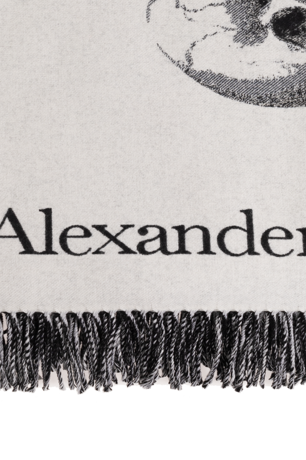 Alexander McQueen Wełniany koc z logo