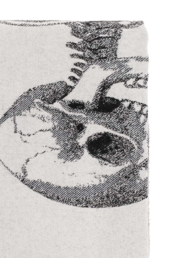 Alexander McQueen Wełniany koc z logo