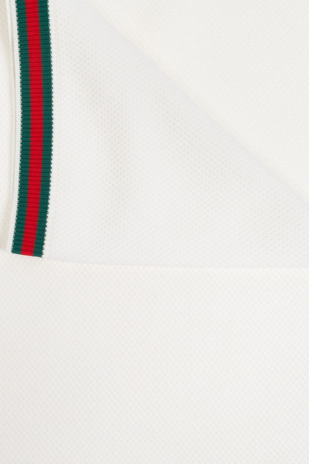 Gucci Kids Cotton baby blanket with signature Web stripe
