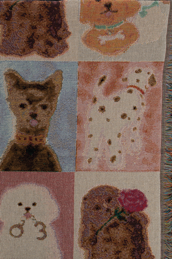 CARNE BOLLENTE Cotton blanket with fringes