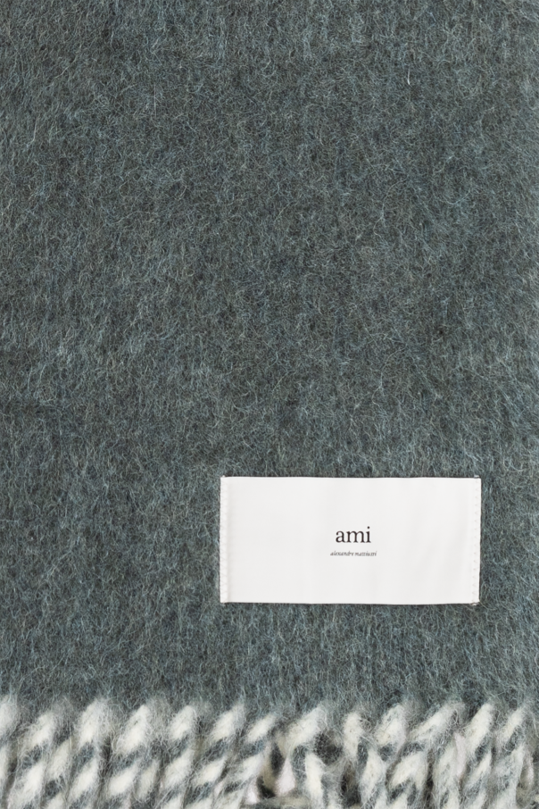 Ami Alexandre Mattiussi Wool blanket with fringes