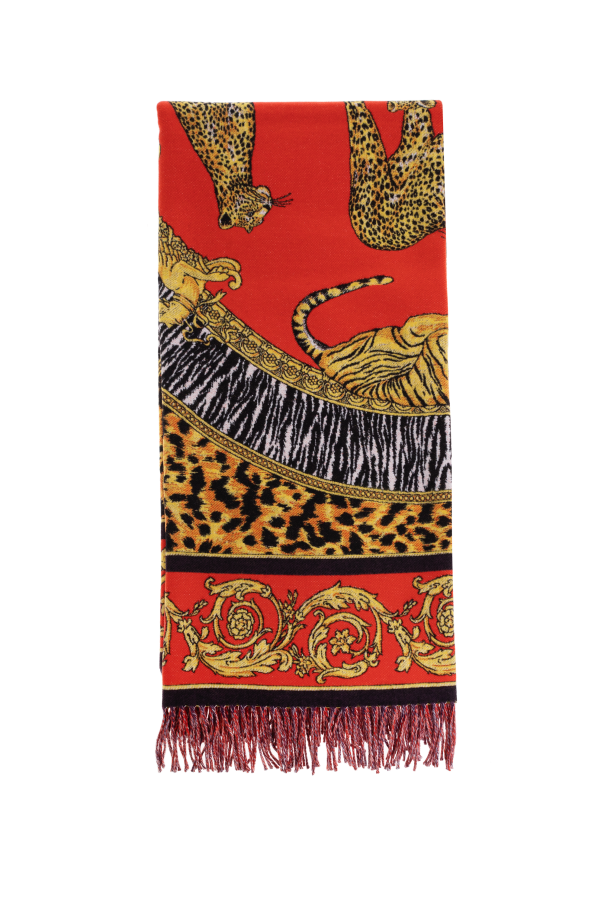Versace Home Wool blanket with fringes