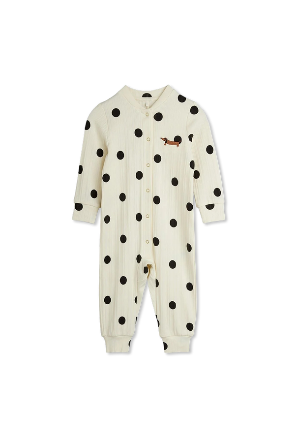 Polka dot baby romper od Mini Rodini