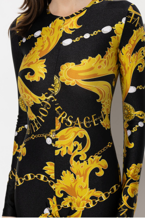 Versace Jeans Couture Denim Tie Front Midi Dress