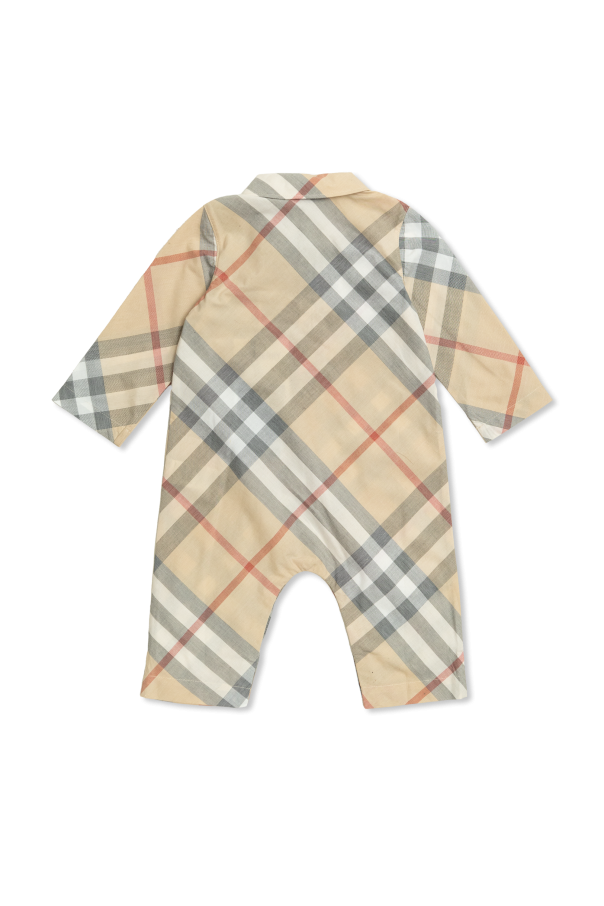 burberry KOSZULA Kids Rompers with check pattern