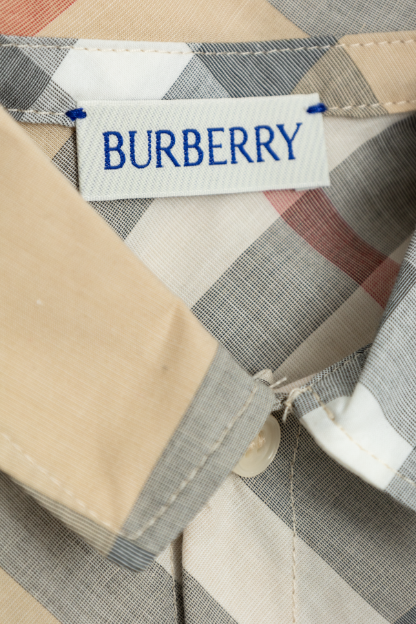 burberry KOSZULA Kids Rompers with check pattern