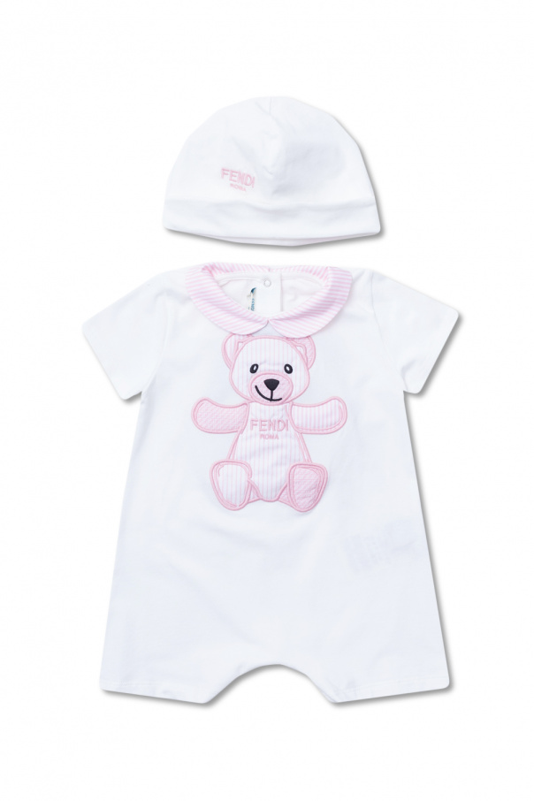 Fendi Kids Bodysuit & beanie set