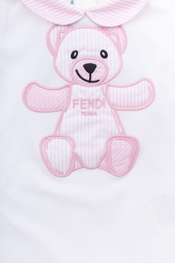 Fendi Kids Fendi layered open-knit midi dress