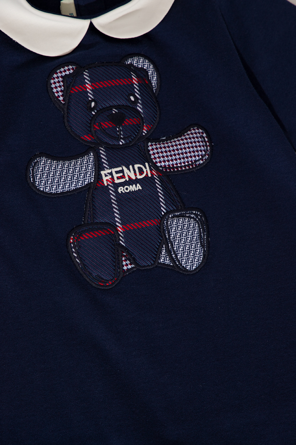 Fendi Kid's Stripe Monogram Sweatshirt, Size 6M-24M