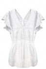 Marant Etoile WHITE Openwork jumpsuit with short sleeves