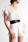 Marant Etoile WHITE Openwork jumpsuit with short sleeves