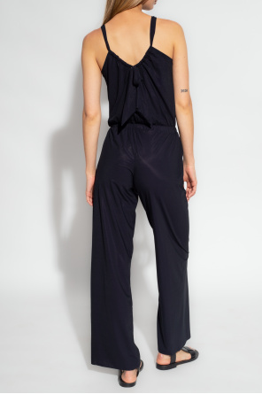 Pain de Sucre Black jumpsuit from featuring an elasticated waistband, long legs and self-tie detailing on top