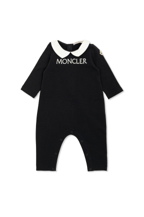 Baby romper with embroidered logo