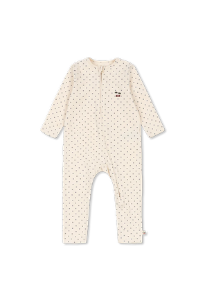 Baby sleepsuit with polka dots