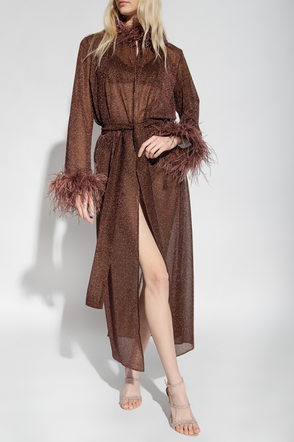 Oseree Coat with ostrich feathers