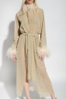 Oseree GOLD Coat with ostrich feathers