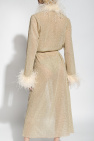 Oseree GOLD Coat with ostrich feathers