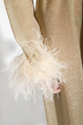 Oseree GOLD Coat with ostrich feathers