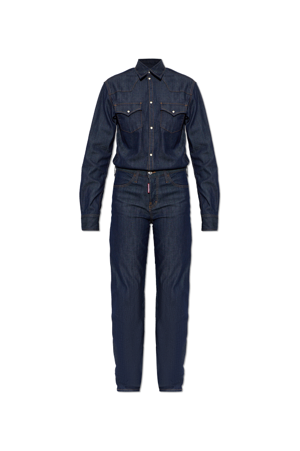 Denim jumpsuit with long sleeves od Dsquared2