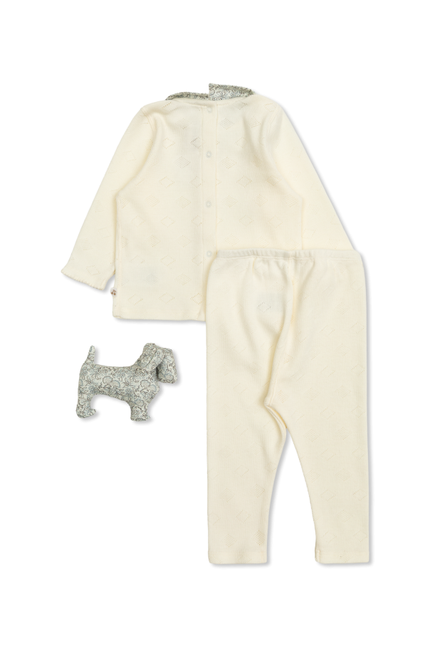 Bonpoint  Conjunto: blusa, pantalones y oso