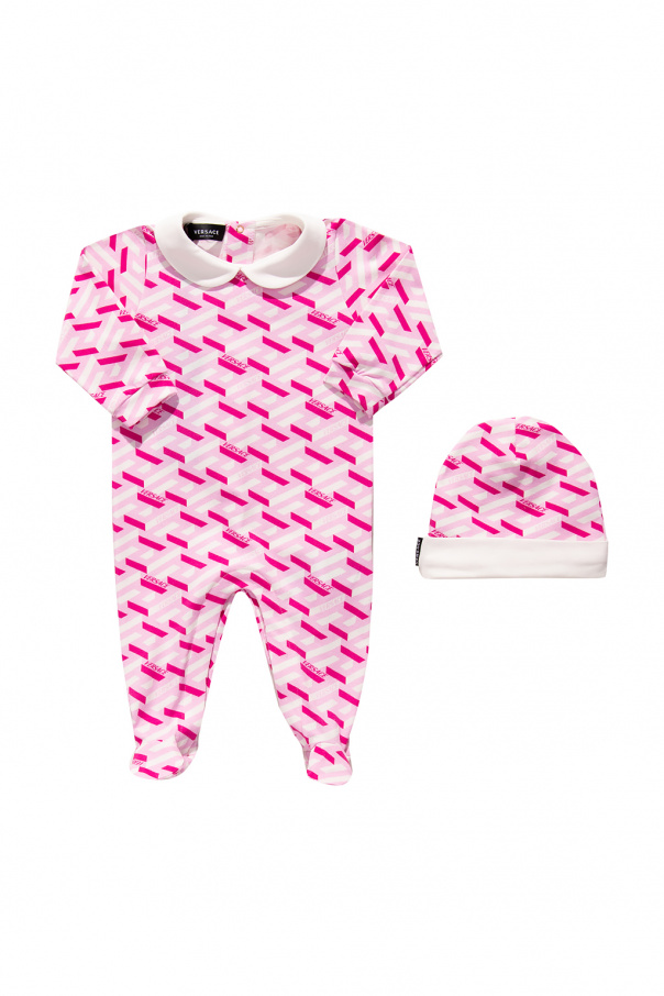 Versace Young Babygrow & hat Racquet set