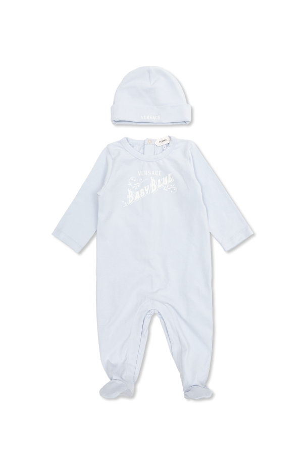 Versace Kids Infant onesie set, cap