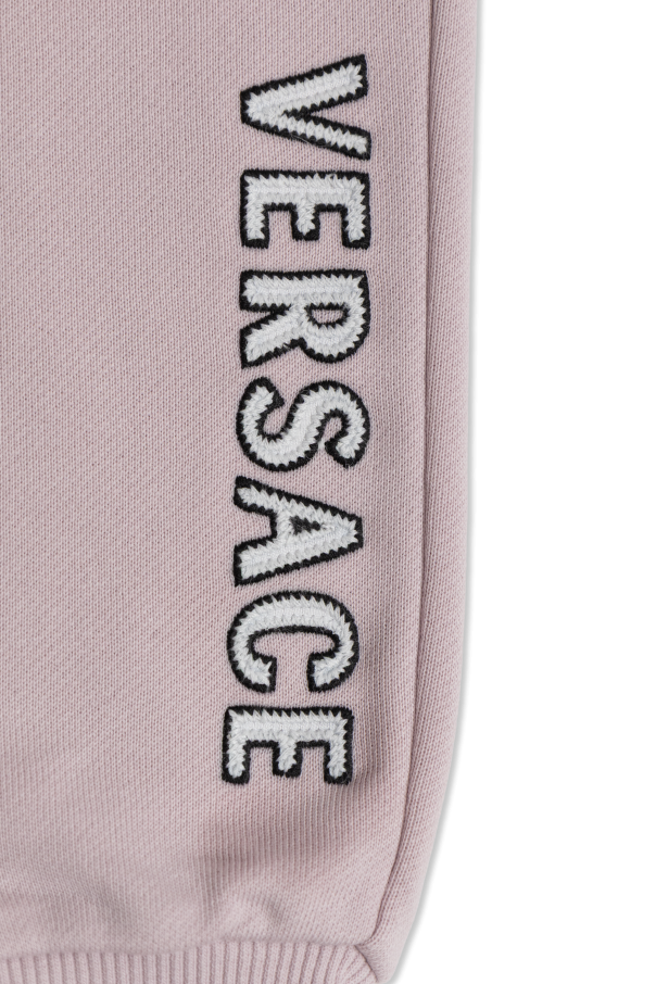 Versace Kids Pantalones de chándal con logo bordado