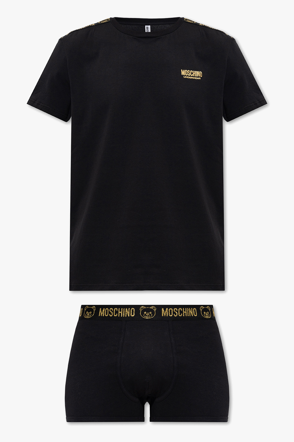 white relaxed-fit shirt - Black T - GenesinlifeShops Canada - shirt & boxers  set Moschino