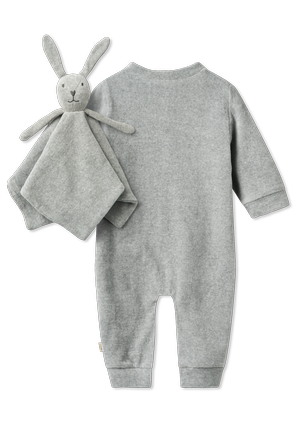 Wheat Conjunto ‘Robin’: mono para bebé, conejo de peluche