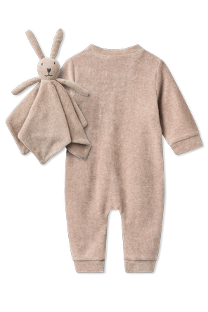 Wheat Pelele ‘Robin’ con conejo de peluche