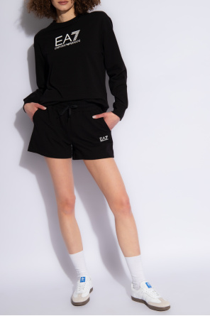 Sweatshirt & shorts set od Emporio A120 Armani Kids monogram-print changing bag