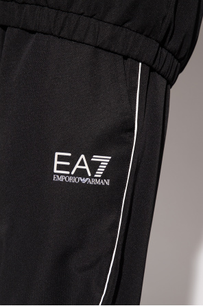 Emporio Armani leather-panel lace-up trainers Bianco Hoodie & sweatpants set