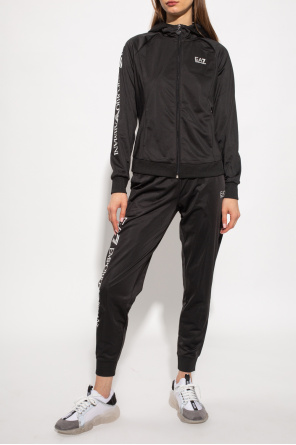 Emporio Train armani logo fringe scarg Hoodie & sweatpants set