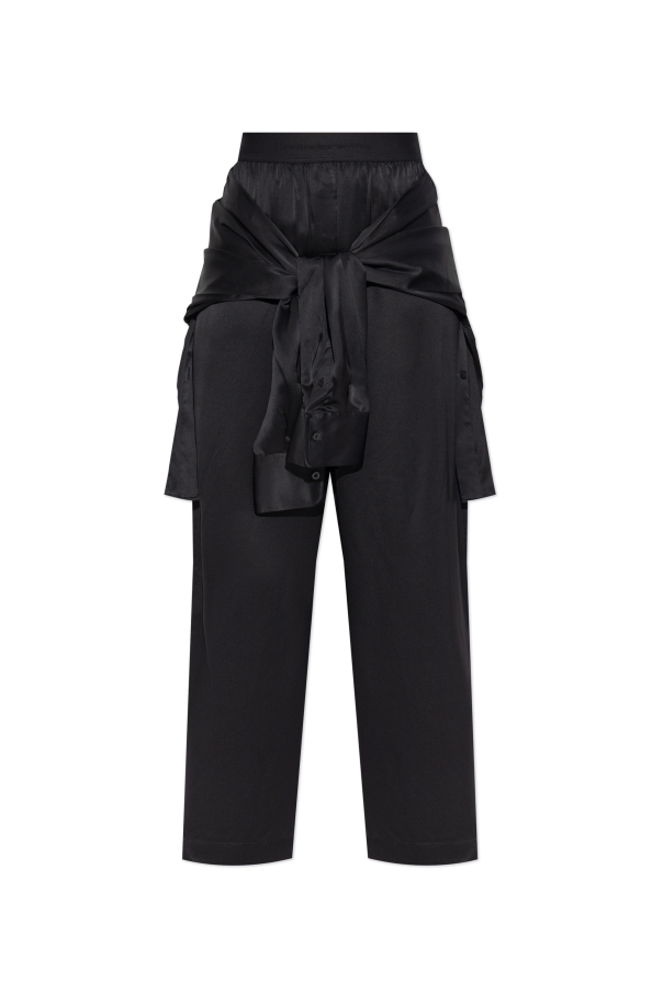 Silk trousers with a back pleat od T by Alexander Wang