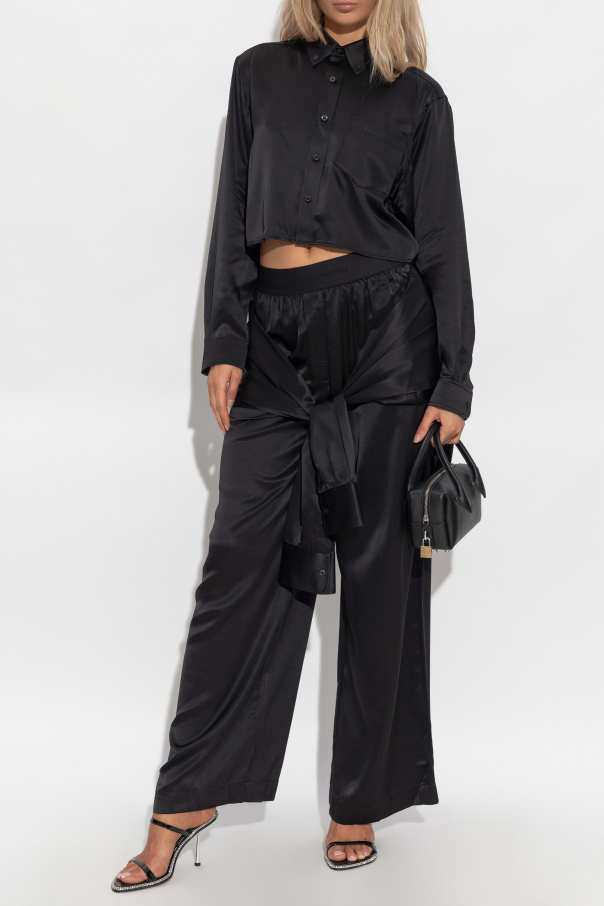 T by Alexander Wang Silk trousers with a back pleat