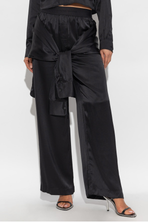 T by Alexander Wang Silk trousers with a back pleat