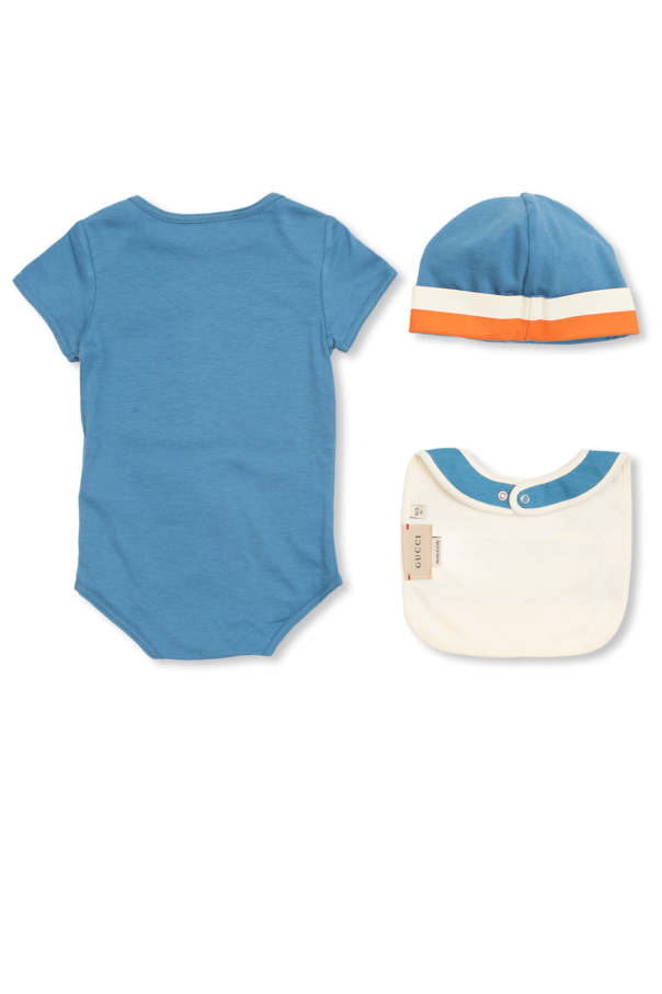 Gucci Kids Bodysuit, beanie & bib set