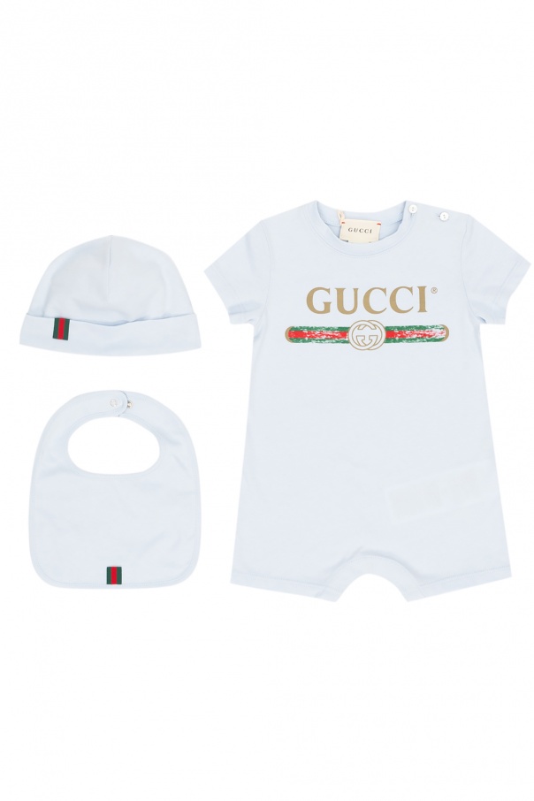 Gucci Kids Onesie, hat and bib set