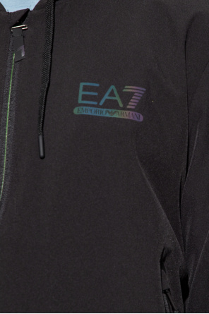 EA7 Emporio Schwarzes Armani Emporio Schwarzes Armani Kids logo-print touch-strap sneakers Blu