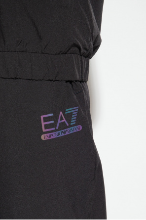 EA7 Emporio Schwarzes Armani Emporio Schwarzes Armani Kids logo-print touch-strap sneakers Blu