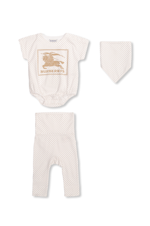Burberry Kids Zestaw niemowlęcy: body, spodnie i śliniak