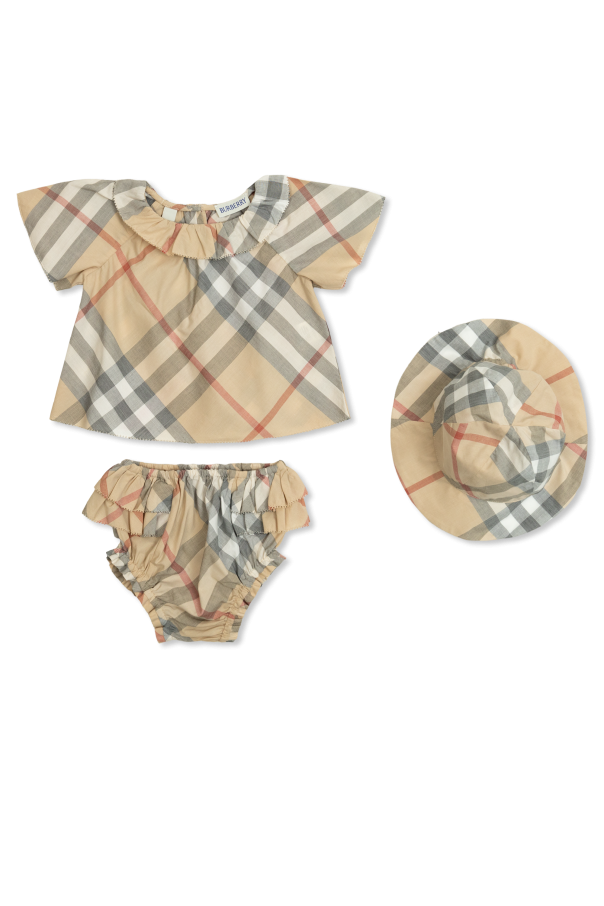 Set: dress, panties and hat, zdjęcie 1 Set: dress, panties and hat od Burberry Kids