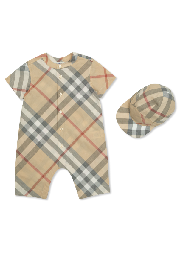 Set: romper and cap, zdjęcie 1 Set: romper and cap od Burberry Kids